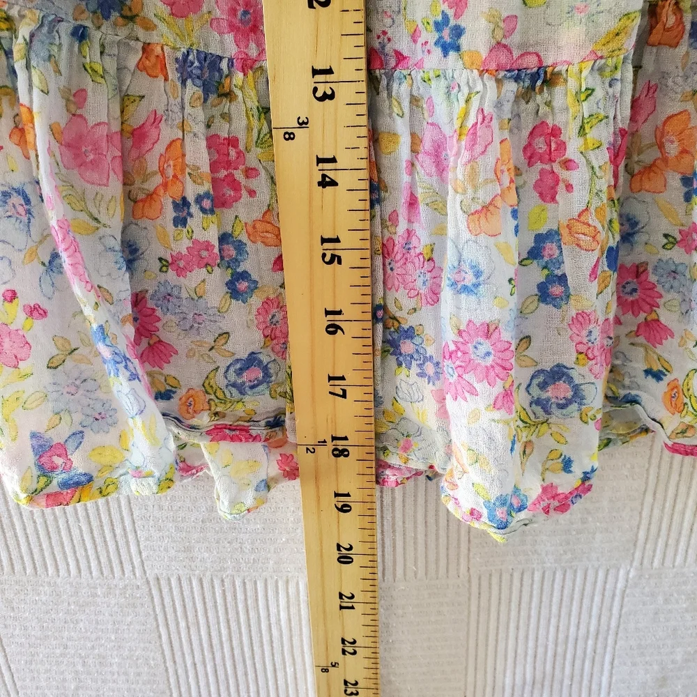 LoveShackFancy Girls Floral Ruffled Dress - Pink, Blue, Yellow
